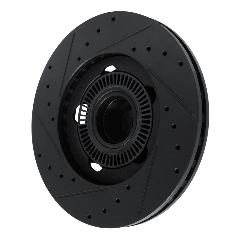 Ford Ranger Brake Rotor (1) - Front Right - R1 Concepts - Drilled & Slotted - Black - `06-`12